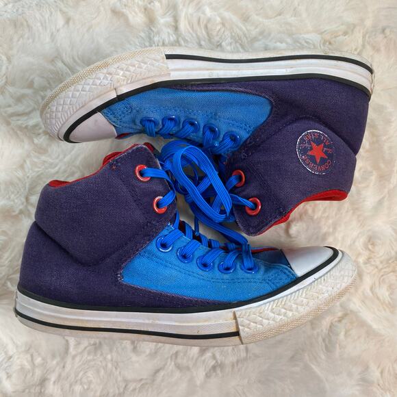 Converse All Star Slip On Sneakers Junior Size 2 Unisex Red White and Blue Shoes - Picture 4 of 11